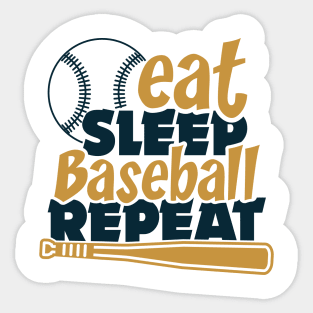 Eat Sleep Baseball repeat Sticker